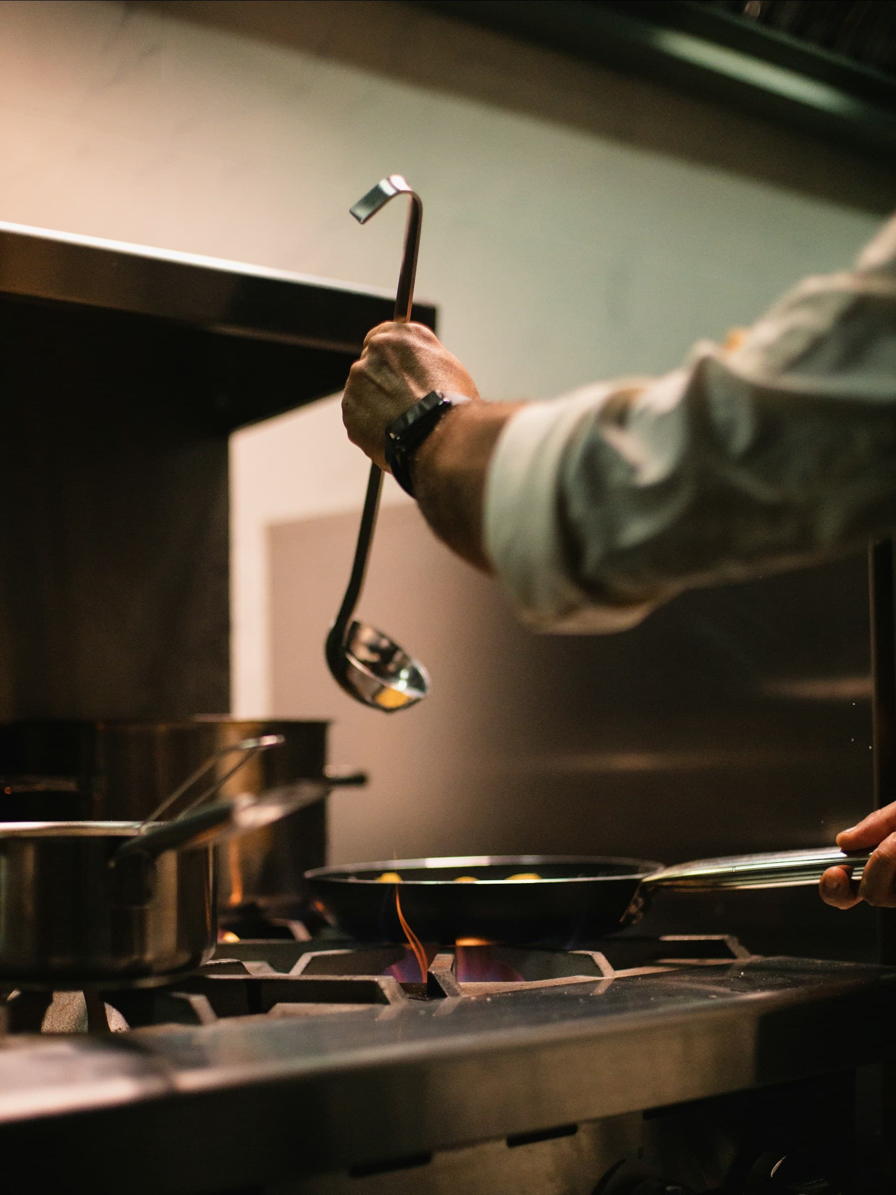 Chef Mara Ellison at the pass